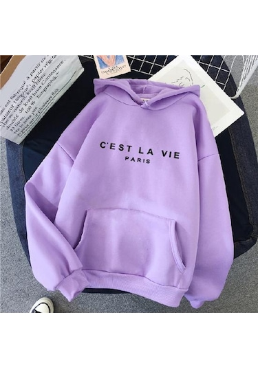 Yeşil Uzun Kollu Ön Cep İpli Polar Astar Svetşört Sonbahar Kış Mektup Baskılı Gevşek Kadın Kazak Streetwear Yeşil