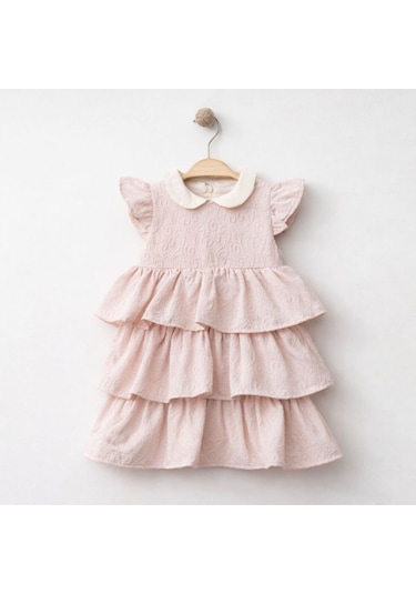 Baby Corner Fırfırlı Kız Bebek Elbise Pembe