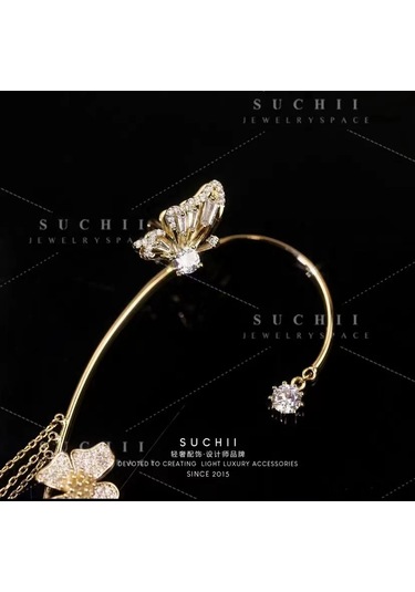 Wezone Gümüş Renkli, Taşlı Kelebek Desenli, Dikişsiz Telli Küpe, Kadınlar İçin Modern Ve Şık Aksesuar, Her Zaman Elbette Uygun Diğer