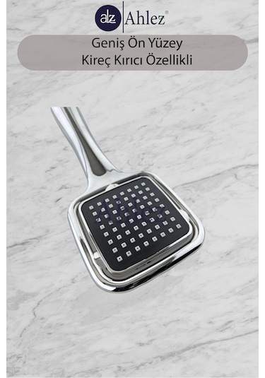 Ahlez Elite Kare Tek Fonksiyonlu Duş Başlığı Poşet Ambalaj Krom
