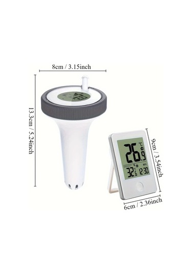 Topshop1 Gri Beyaz Kapali Sicaklik Gostergeli Kolay Okunur Yuzme Havuz Termometresi Kablosuz Dijital Monitor