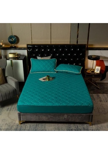 Novahub Göl Mavisi Yatak Koruyucu Kapitone Yatak Koruyucu Su Geçirmez Yatak Örtüsü Anti-akar Yatak Örtüsü Yastık Kılıfı - Diğer Göl Mavisi