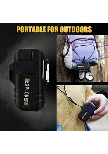 Trendooze Gaojunshop01 Siyah Phfrq Çift Yaylı Usb Şarjlı Kamp Çakmak, Unik Hediye Siyah