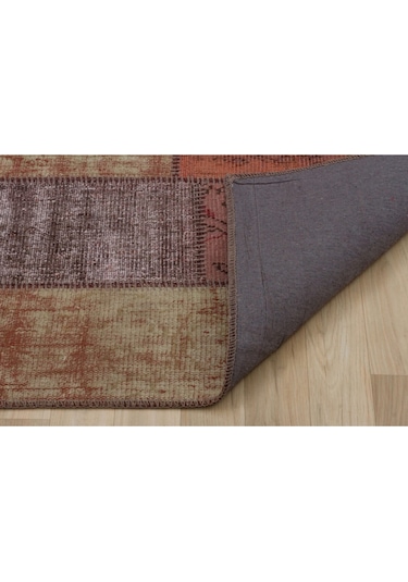 Gerçek El Dokuma Eskitme Patchwork Halı Model 5561