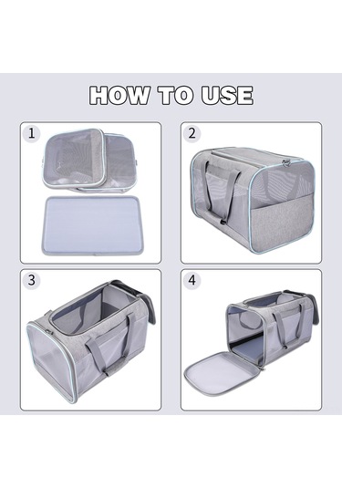 Samdoo Küçük Evcil Hayvan Taşıma Çantası - Nefes Alıcı Mesh - Çoklu Taşıma Seçeneği - Katlanabilir - Araba Tekerleği Güvenliği - Pembe 15kg Yük