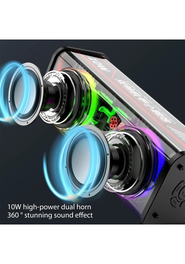 Singree Şeffaf Rgb Işık V8 Bluetooth Hoparlör - Çift Ses Mekanizması, Tws Ve Tf Kart Desteği