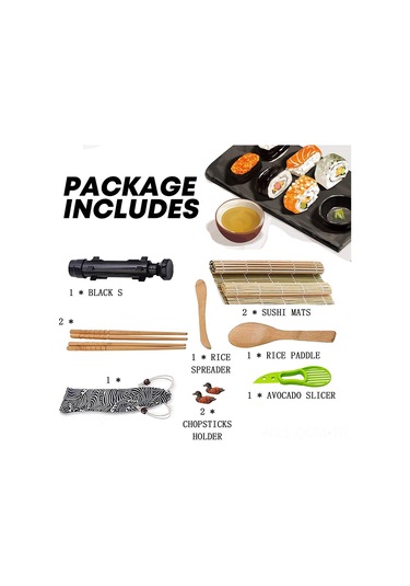 Qingmipy Ev Yapımı Sushi Seti - Profesyonel Ve Yeni Başlayanlar İçin 16 Parçalı Tam Sushi Yapım Kiti, Bambu Malzemeli Çok Renkli