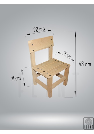 Ahşap El Yapımı Tahta Çocuk Çalışma Sandalyesi Çocuk Taburesi Ahşap
