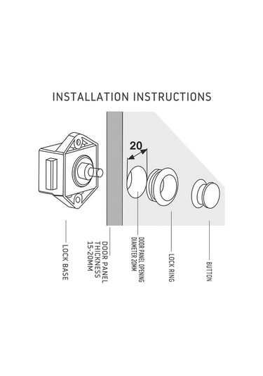 Adet Anahtarsız Basmalı Düğme Kilidi, Mobilya Kapı Kilidi, Düğme Kilidi