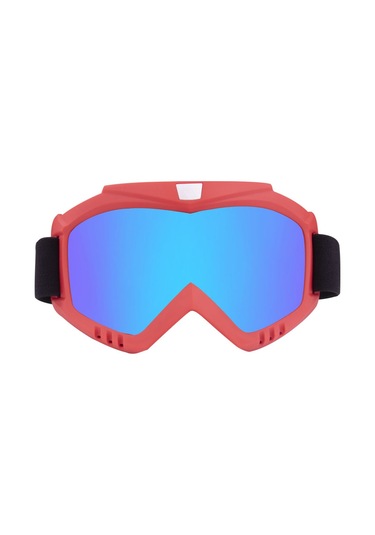 Wezone Kask Uyumlu Offroad Gözlükleri - 368 Model Kırılmaz Pc Lensli 11 Renkli - Toz Ve Rüzgar Koruyucu Moto Spor Gözlüğü Kırmızı Çerçeve Renkli Cam