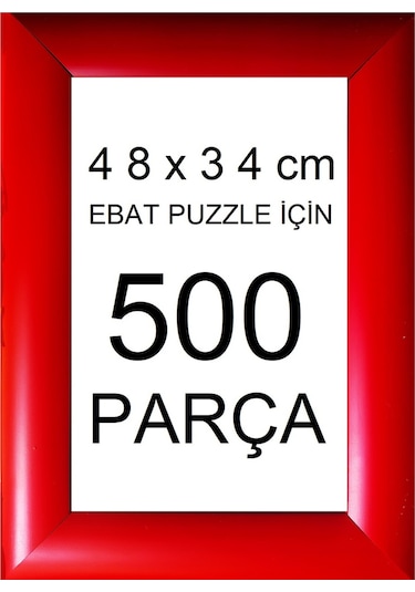 SarPlus Balıksırtı Puzzle Çerçevesi 500 Parça 68 CM x 48 CM Kırmızı
