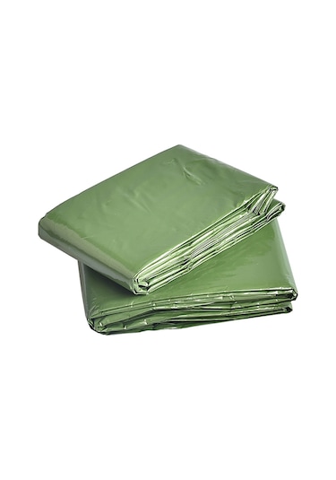 Symbee Yeşil Acil Isı Saklama Battaniye - Aluminyumlu Pe Malzeme, 100g Hafif, Kampçılar İçin Taşınabilir Depolama Çantasıyla Yeşil