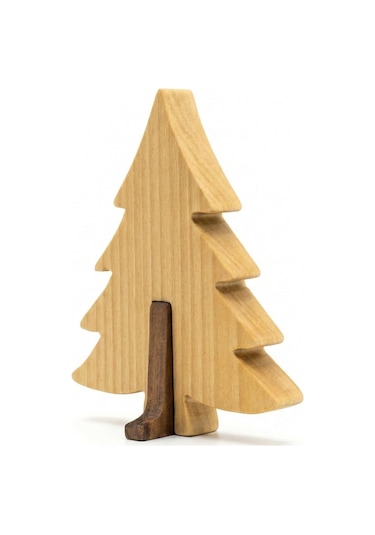 Simdale Wood İsimli Dekoratif Ahşap Çam Ağacı - Modüler Kaideli