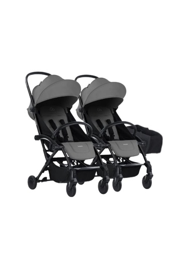 Bumprider Connect 3 İkiz Bebek Arabası / Black - Grey & Yan Düzenleyici Çanta Hediyeli