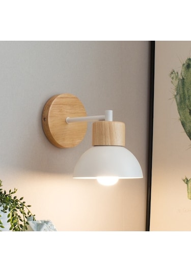 İskandinav Duvar Lambası Yaratıcı, Modern Minimalist Koridor Yatak Odası Oturma Odası Ma Ahşap Koridor Çocuk Başucu Aplik 58248230 Rn Beyaz