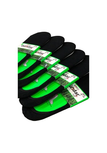 6 Lı Dündar Erkek Bambu Dikişsiz Koku Yapmayan Silikonlu Babet Çorap Plus 40-44 No Siyah