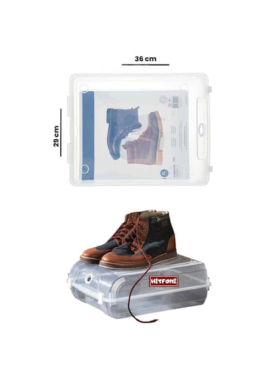 Hitfoni Şeffaf Ayakkabı Saklama Organizer Kutusu 1 Ad Bot Kutusu