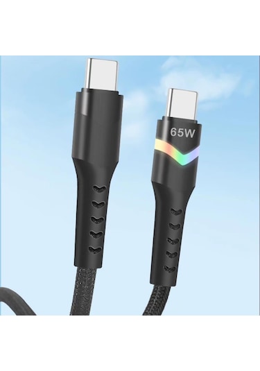 Nr9 Type-c To Type-c iPhone Uyumlu Android 65w Pd Led Işıklı Kabl