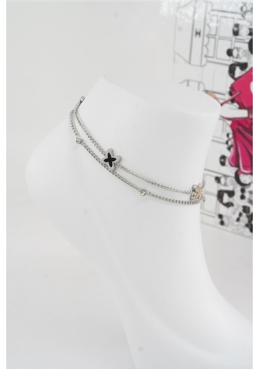 Kadın 316 L Kararmaz Anti Alerjenik Çelik Halhal Zy00022 - Gümüş