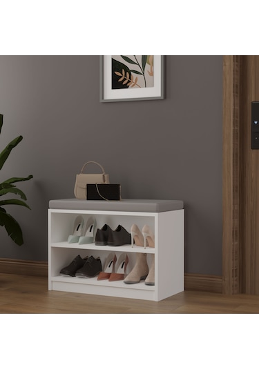 Asra Trend Puf02 Puflu Ayakkabılık Beyaz