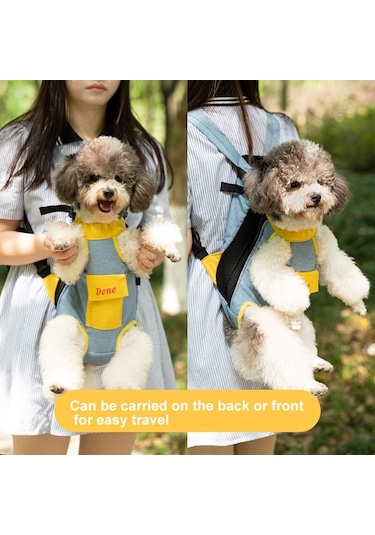 Dono Pet Dört Ayaklı Çanta Dış Mekan Taşıma Çantası Nefes Alabilir Sırt Çantası, Boyut: Xxxl Sarı Beyaz