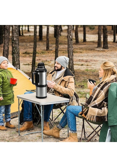 6270 Travel Pot Çelik Termos 4 Litre - Gümüş Gümüş