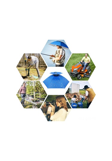 Aubyhe 95 Cm Çift Katlı Rüzgar Ve Yağmur Dayanıklı Balıkçılık Şapka Şemsiyesi - Gümüş Renk Gümüş