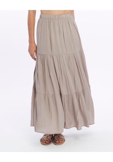 Nora Uzun Etek Bej