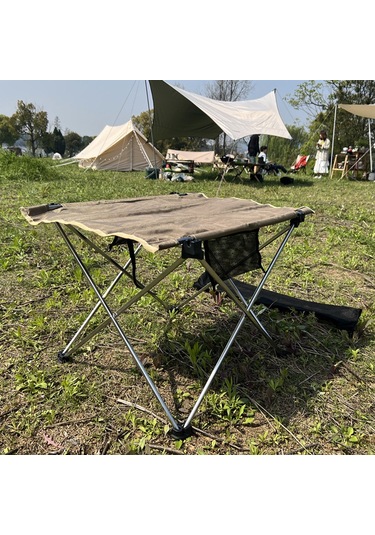 Halın Katlanır Kamp Masa Oxford Kumaş Alüminyum Alaşımlı Dirsek Masası -Etnik Desen Çok Renkli