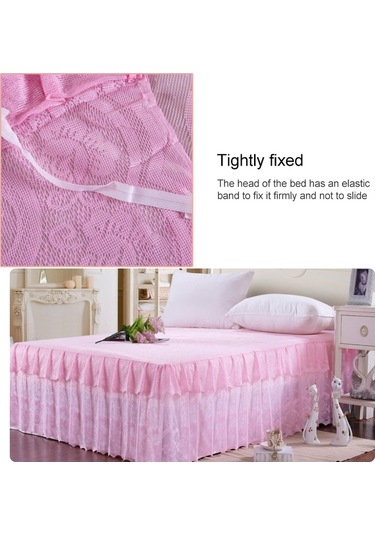 Sones Dantel Yatak Etek Çarşaf Prenses Yatak Örtüsü Yatak Örtüsü, Boyut: 200x220cm Pembe
