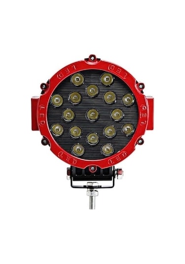Beyaz Led Kırmızı Yuvarlak Off Road Sis Farı Çalışma Lambası 17 L