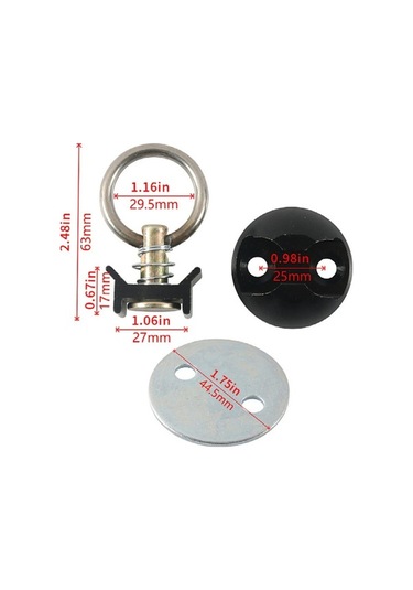 Pazly Yuvarlak Suntek Siyah Rv Noktası Motosiklet Kiti Bağlama Ankraj Dt