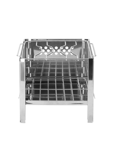 Samdoo Portatif Çelik Harçlı Çadır Ocağı - Katlanabilir Barbekü Izgarası, Çok Amaçlı Odun/kömür Isıtıcı, Piknik Ve Kamp İçin Pratik Isı Kaynağı Gümüş