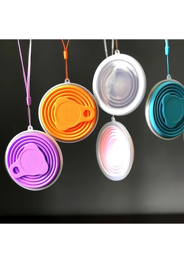 Elmpaly Katlabilir Silikon Seyahat Bardağı 270ml Gri Kamp Ve Doğa Yürüyüşü