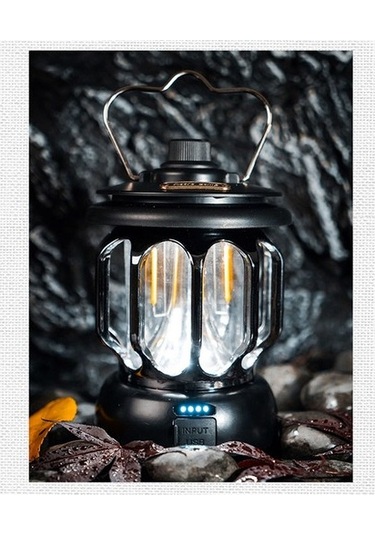 Szypzstore 3500 Ma Açık Kamp Işık Led Retro At Fener Taşınabilir Çadır Uygun Usb Şarj Jzwu0k Siyah