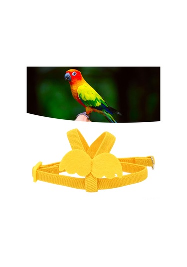Moveevo Kuş Uçuş Tasma, Lateks İpek Esnek Kemer, Canavar Kuşları İçin Antrenman Ve Uçuş İçin Hafif Tekerlek, Sarı Renk