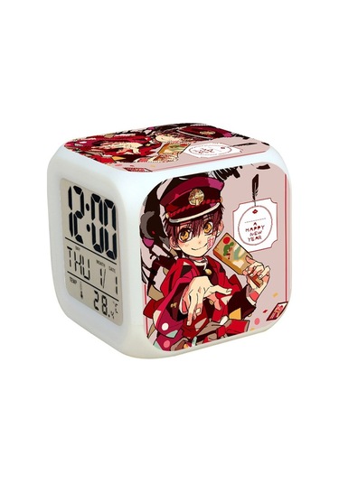 Besthome1 7 Renkli Led Kare Dijital Alarmlı Saat - Beyaz