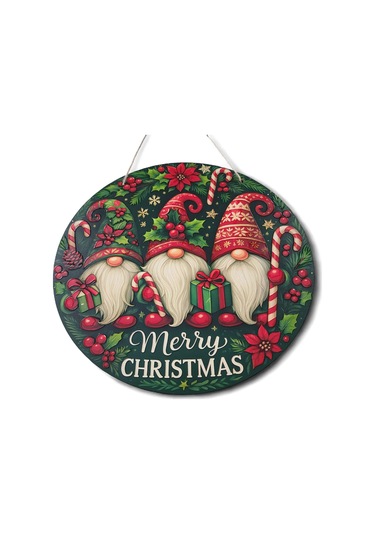 Yılbaşı Cüceleri Kapı Ve Duvar Süsü Merry Christmas 1 30x30