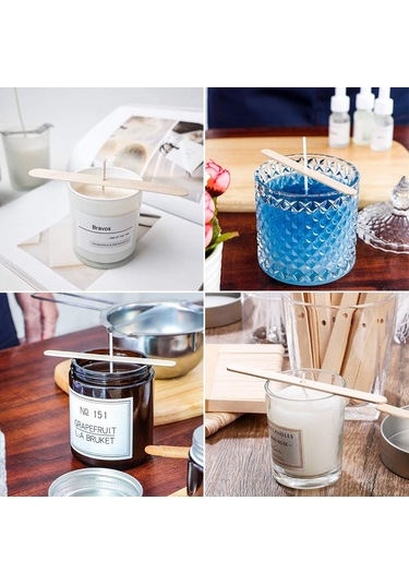 Gatherco Mum Yapım Seti, Ahşap Mum Fitili Tutucular, Mum Fitili Çıkartması, Mum Fitili Mum Ortalama Aracı, Mum Kendin Yap El Sanatları