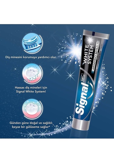 Signal White System Arındırıcı Beyazlık Aktif Karbon Diş Macunu 4 x 75 ML