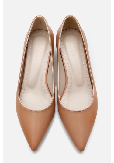 Kadın Bej Kısa Topuklu Stiletto Bej