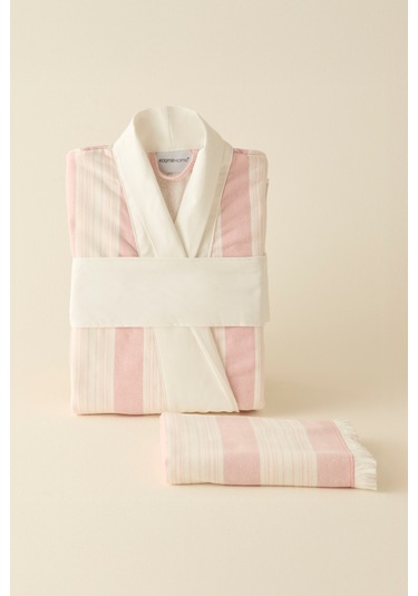 Kaşmir Home Helen Kimono Set Offwhite-rose L-xl Pembe