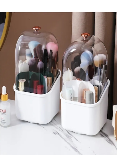 Mufunye Kozmetik Saklama Kutusu, Döndürülebilir, Toz Geçirmez Ve Büyük Kapasiteli, Kare Yeşil