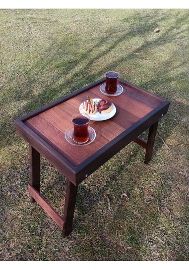 Birayse Ahşap Kamp Sehpası Paralel Kahverengi