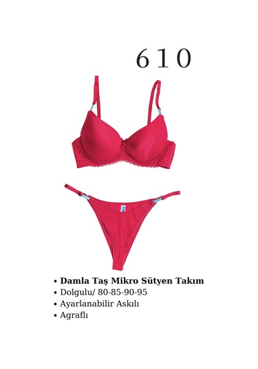 Murays Kadın 3 Lü Damla Taş Mikro Sütyen Takım Beyaz/mavi/bordo