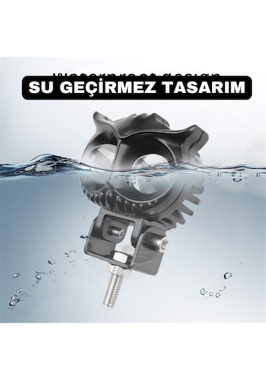 Baykuş 60W Metal Çalışma Lambası Sis Farı Çift Renk Araç Motosiklet Off Road Led Beyaz - Sarı 1 Adet