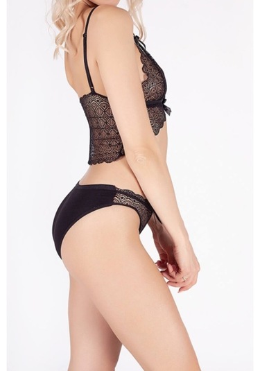 Nipora Kadın Transparan Dantelli Sütyen Takım Bralet Takım 1805