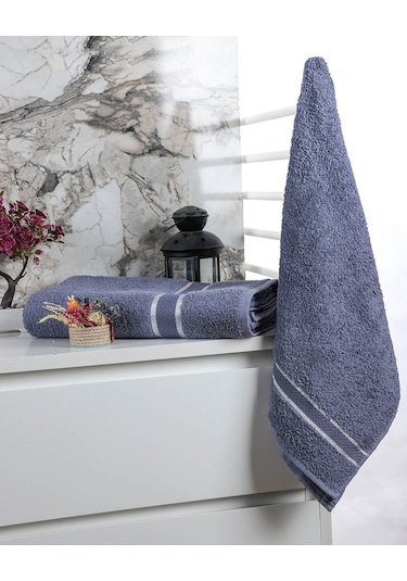 %100 Pamuk 2 Parça Kadın/erkek Banyo Duş Hamam Havlu Seti 90x150 Cm Antrasit