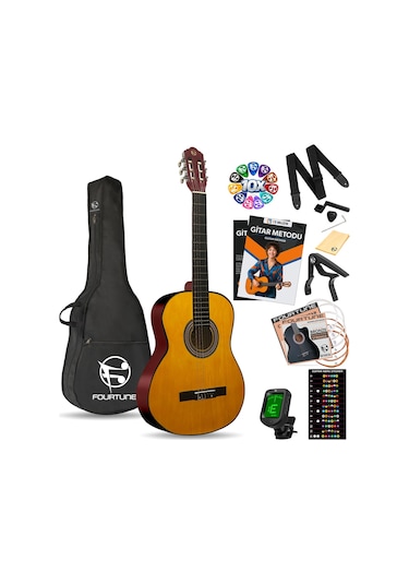 Fourtune Luca C-180OR Turuncu Klasik Gitar Seti 4/4 Sap Ayarlı