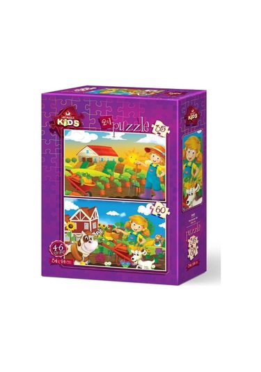 Art Puzzle Çiftçi Kız 2'Li 35+60 Parça Yapboz
